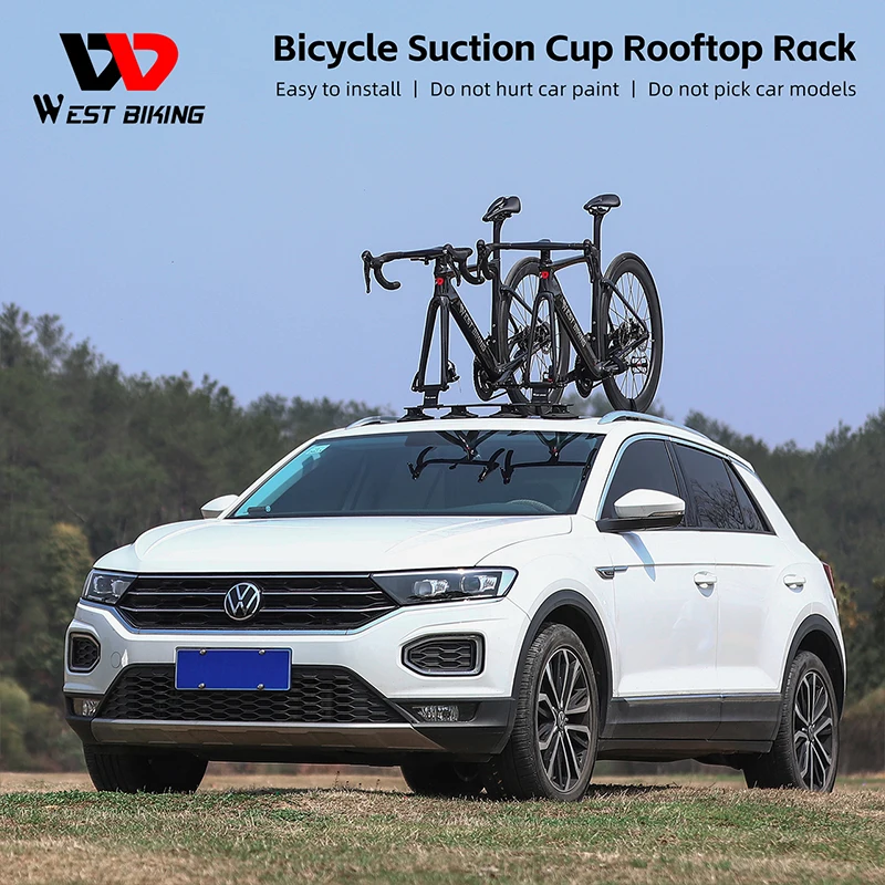 

WEST BIKING Bicycle Carrier Car Racks Suction Cups Roof-Top Trunk Bike Roof Holder MTB Road Bike Quick Install Cycling Racks