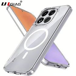Magnetic Hybrid Case with Transparent Hard Back and Soft Bumper Shell for Xiaomi 17 pro