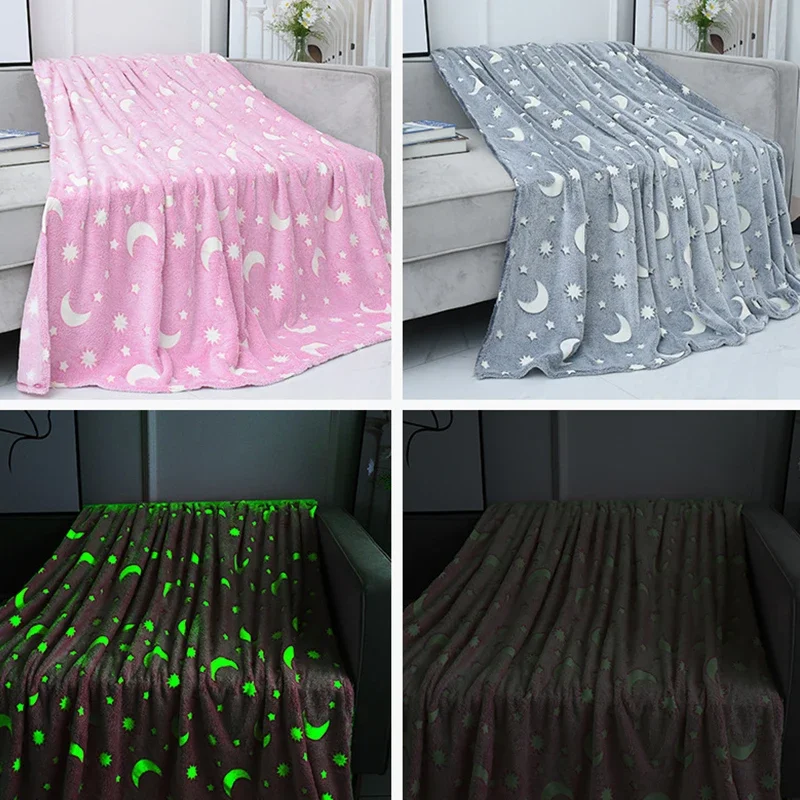 

2023 Professional Creative Romantic Printed Blankets Luminous Blankets Soft Rich Warm Sided Home Double Colors Products Flannel