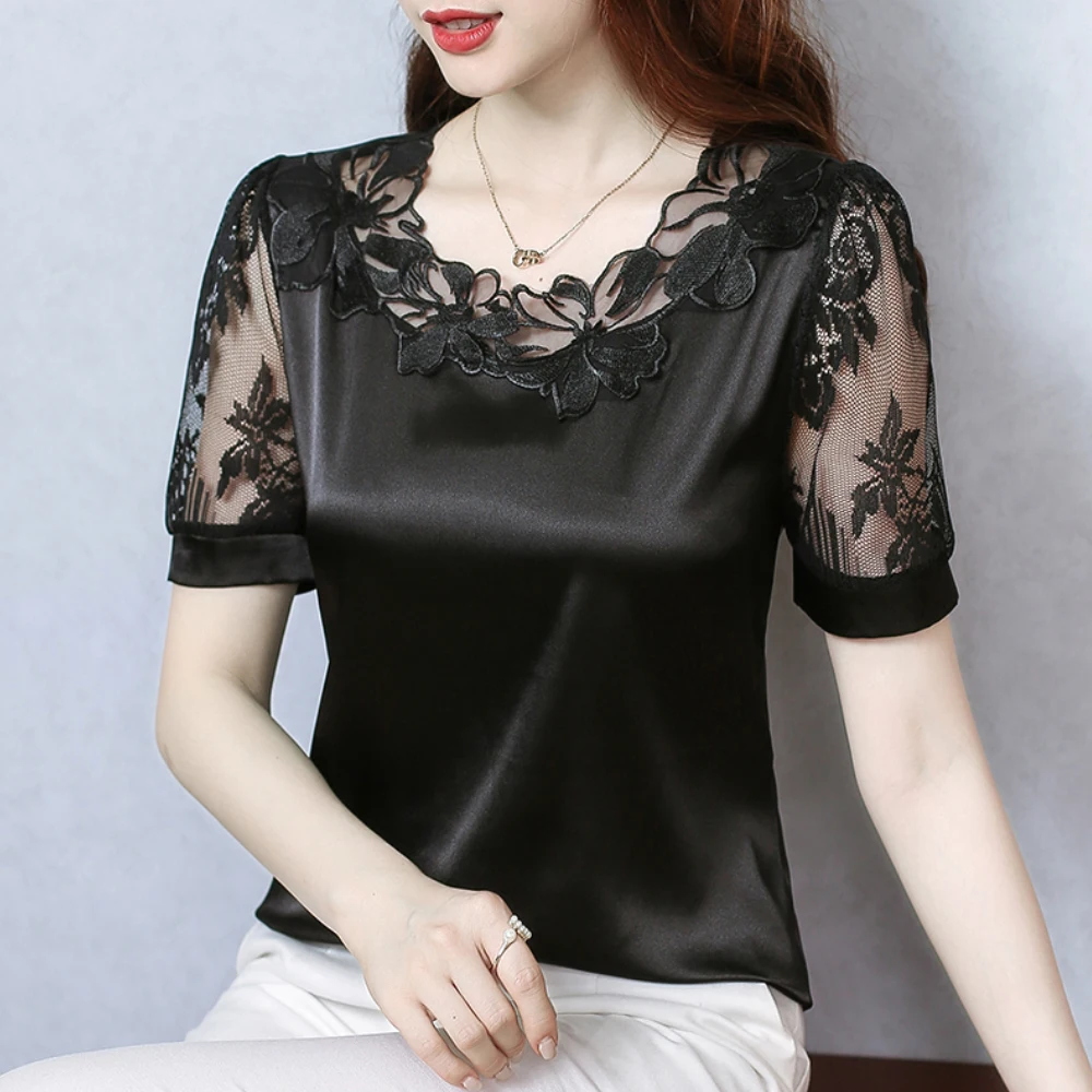 【新品未使用】YILON Bloom lace set blouse BLACK Zimmermann - Black Luminosity Lace Blouse | Mitchell Stores