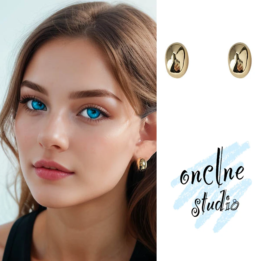 

Mini Bean Earrings Geometry Charm Earringsd for Women Classic and Versatile