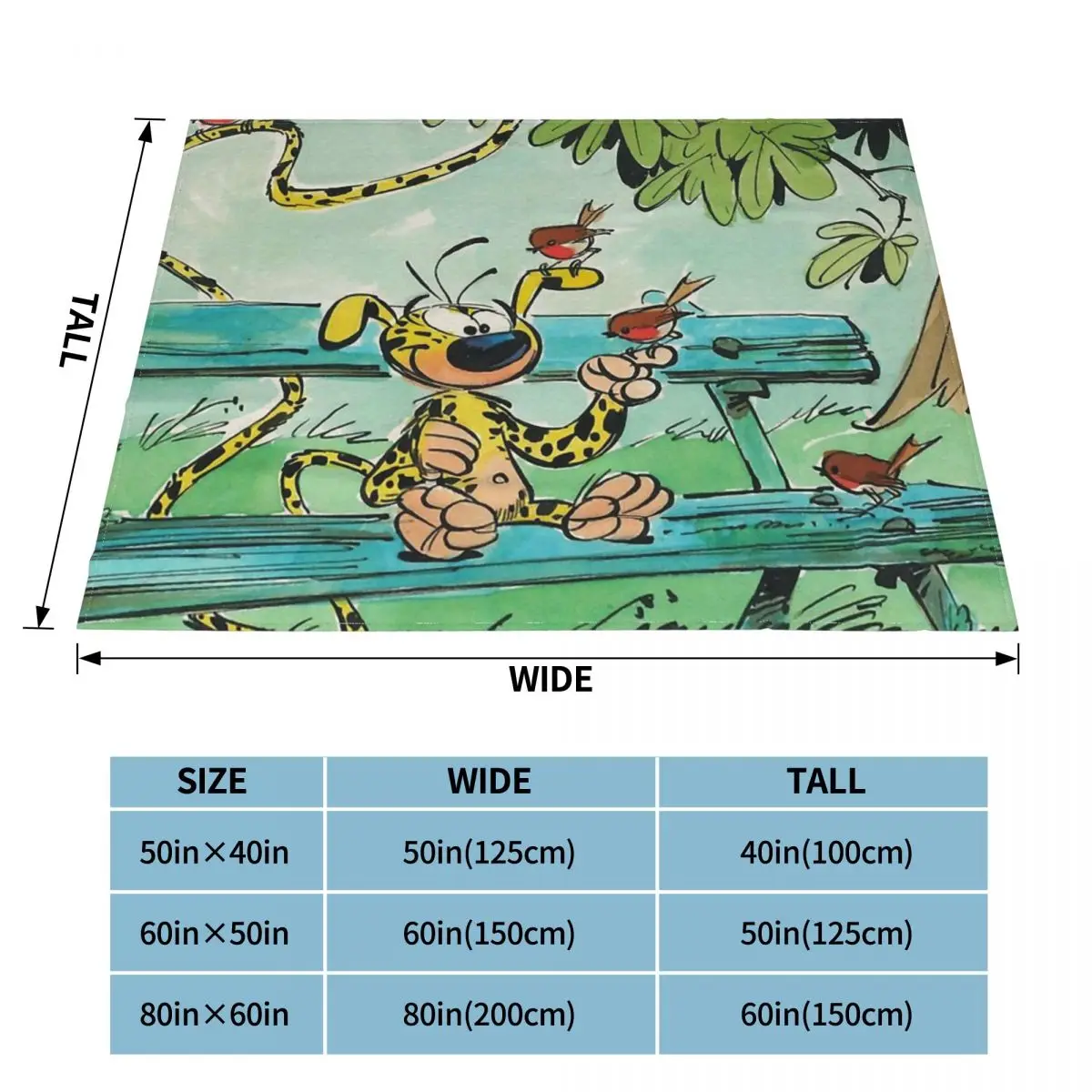 Belgium Comic Blanket Flannel Spring Autumn Marsupilami Feeding Birds Warm Throws For Winter Bedding 3
