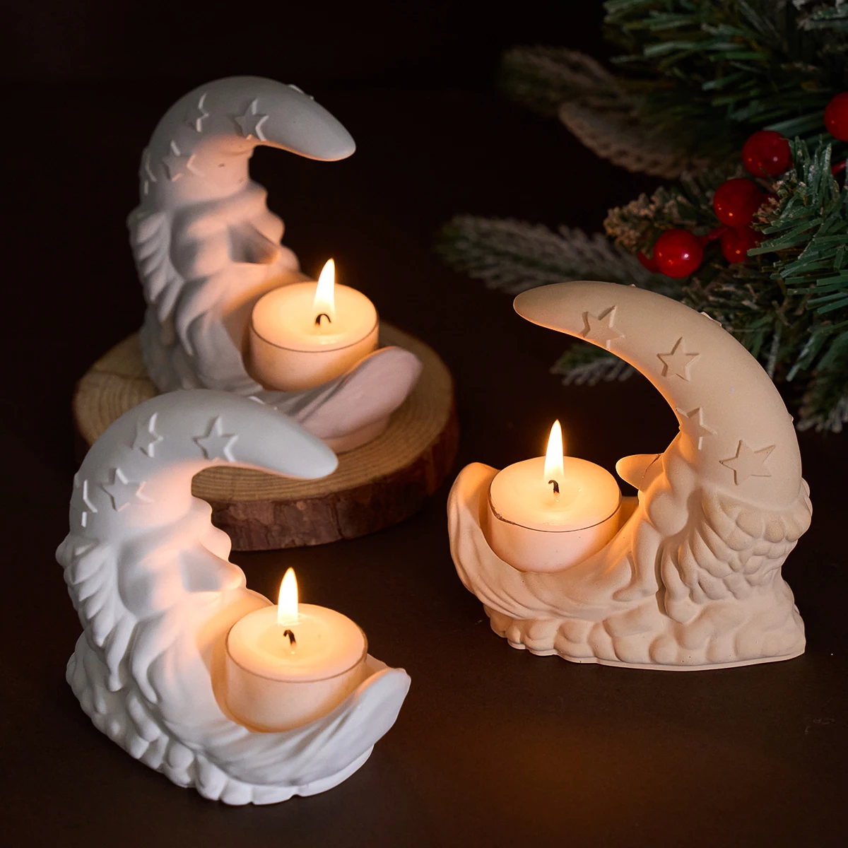 Santa Moon Candle Holder 4
