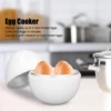 Egg Cooker Egg Boiler Hard Boiled Egg Cooker 4 Eggs Capacity Compact Design ABS Material Egg Shape Microwave Function Egg Boiler 1