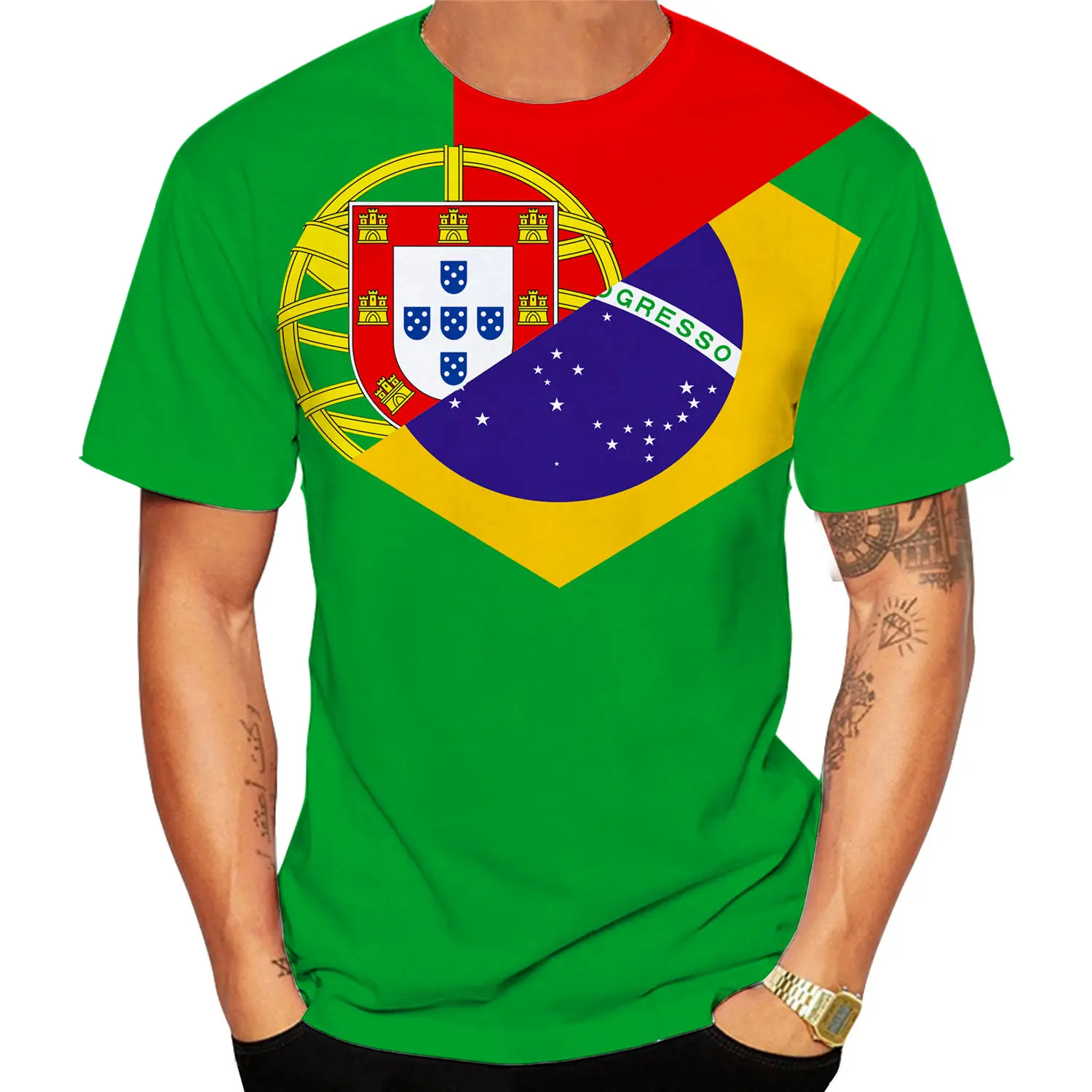 Portugal 3d Flag T-shirt | T-shirts Brazil Portugal | 3d Short Sleeve T- shirt - 2023 New - Aliexpress