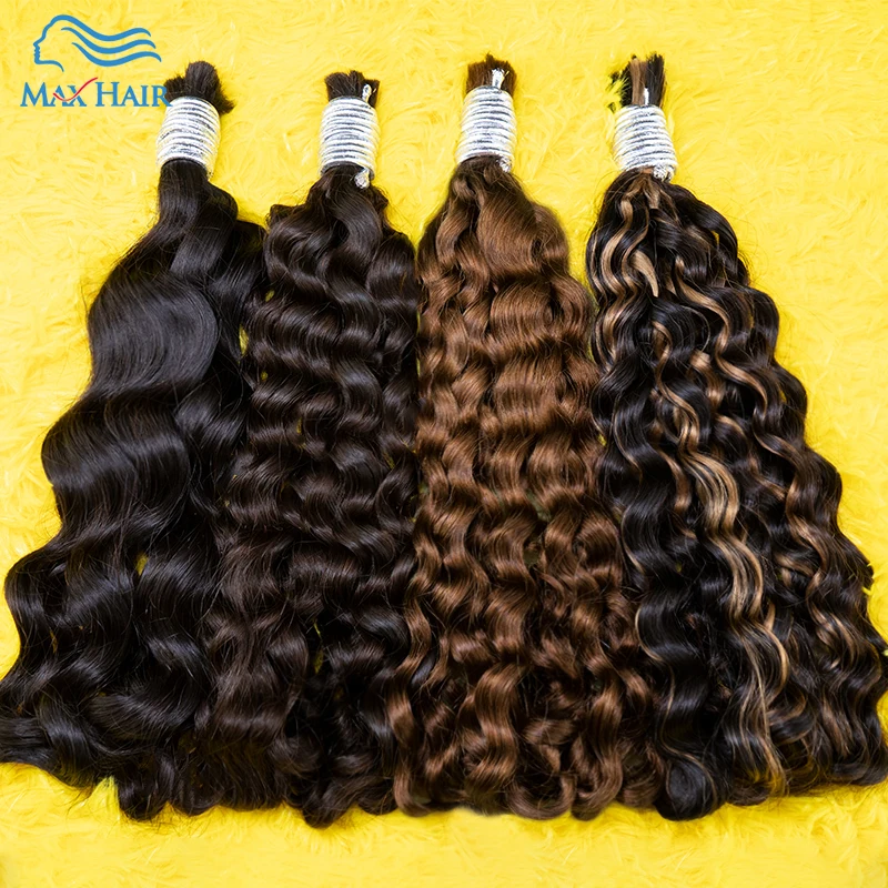 Capelli Umani Ricci Profondi 100% Capelli Umani Bulk Extension Virgin 10A Bulk Hair Weaving Per Intrecciare Non Trattati Senza Trama 18-30 Pollici