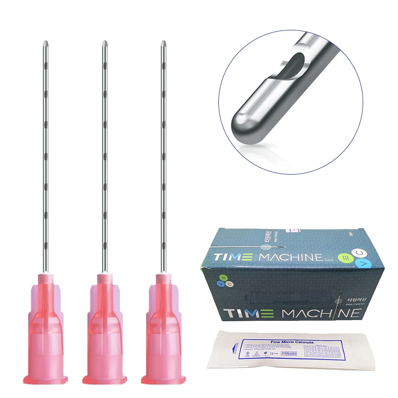 Disposable Blunt Tip Cannula Medical Dermal Fillers Micro Needle 27G 50MM Plain Ends Notched Needle Tip
