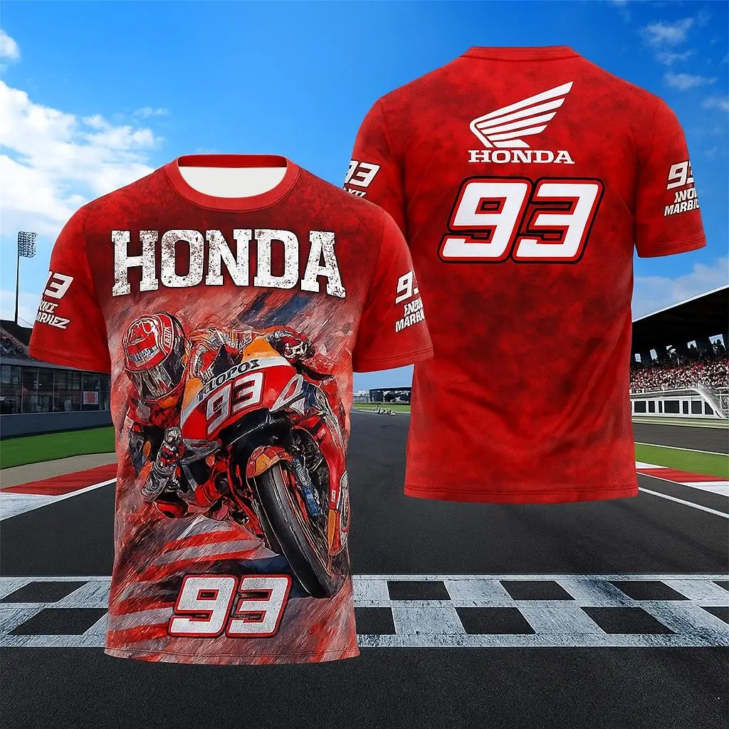 남성 여름 혼다 레이싱 티셔츠 오토바이 바이커 반소매 저지 야외 라이딩을위한 경량 통기성 운동복