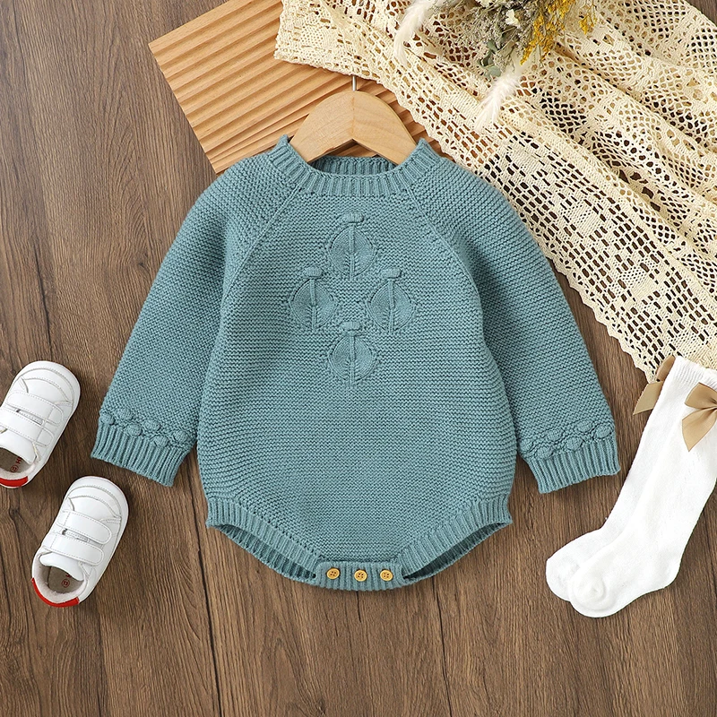 Baby Long Sleeve Knit Onesie 1