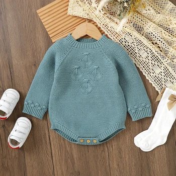 Baby Long Sleeve Knit Onesie 1