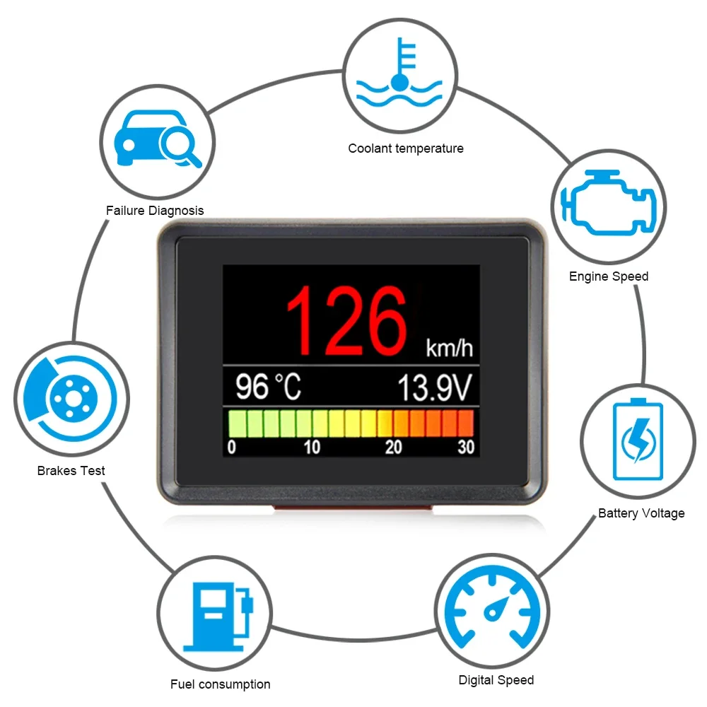 OBD2 HUD Display Car Head Up Digital Speedometer Trip Display Speed Fuel Consumption Temperature Gauge Alarm obd2 hud projector head up display obd2 hud display