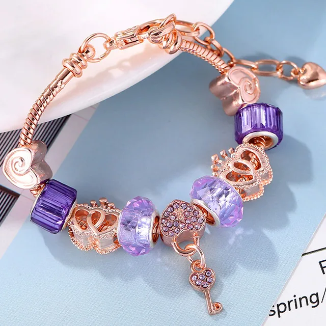 95715-b55296.jpg BAOPON-Bracelets à breloques coeur d'amour pour femme, perles Marano bricolage, bracelet fin, bijoux de mariage pour femme, amoureux, 2024