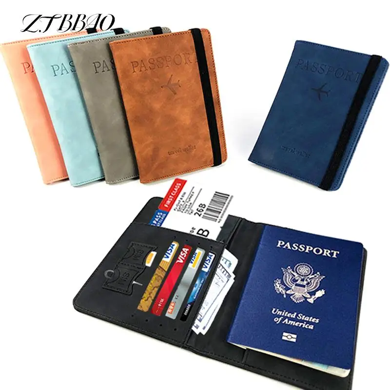 Couverture De Passeport Bloquant Rfid, Portefeuille De Voyage