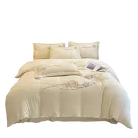 Drap de lit en polaire double face, broderie thermique épaisse, quatre pièces, kit de literie pour l'hiver, housse de couette 5