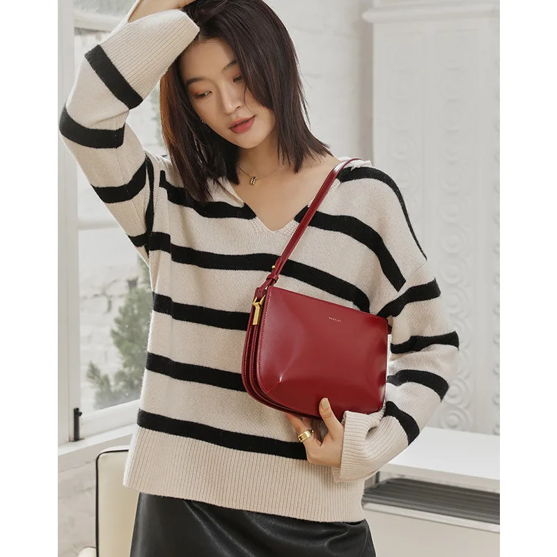Newest Genuine Leather Women's Underarm Bags Fashion Versatile Small Handbags High Quality Ladies Shoulder Crossbody Bags