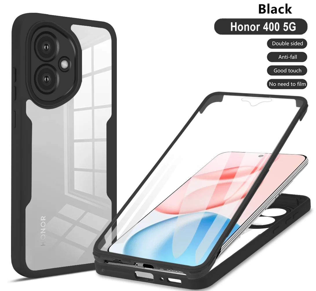 360 Full Protection Phone Case with Clear Screen and Silicone Bumper Back Cover
