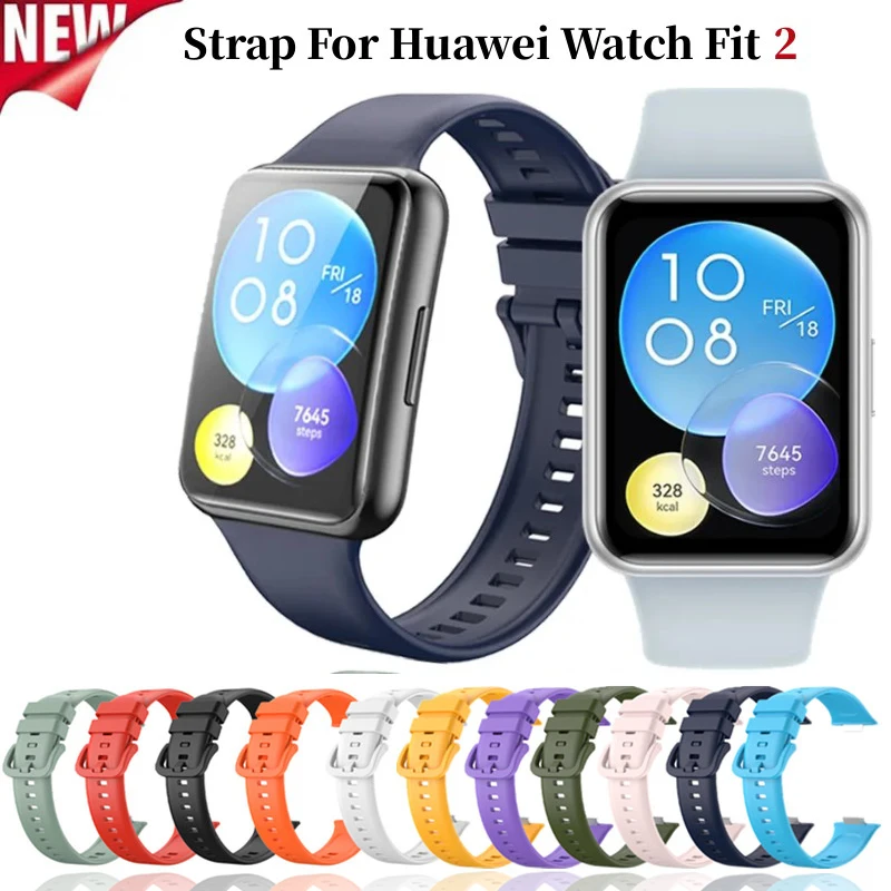 

Silicone Bracelet For Huawei Watch Fit 2 Strap Smart Watch Wriststrap Sport Replacement Watchband correa fit2 band Accessories