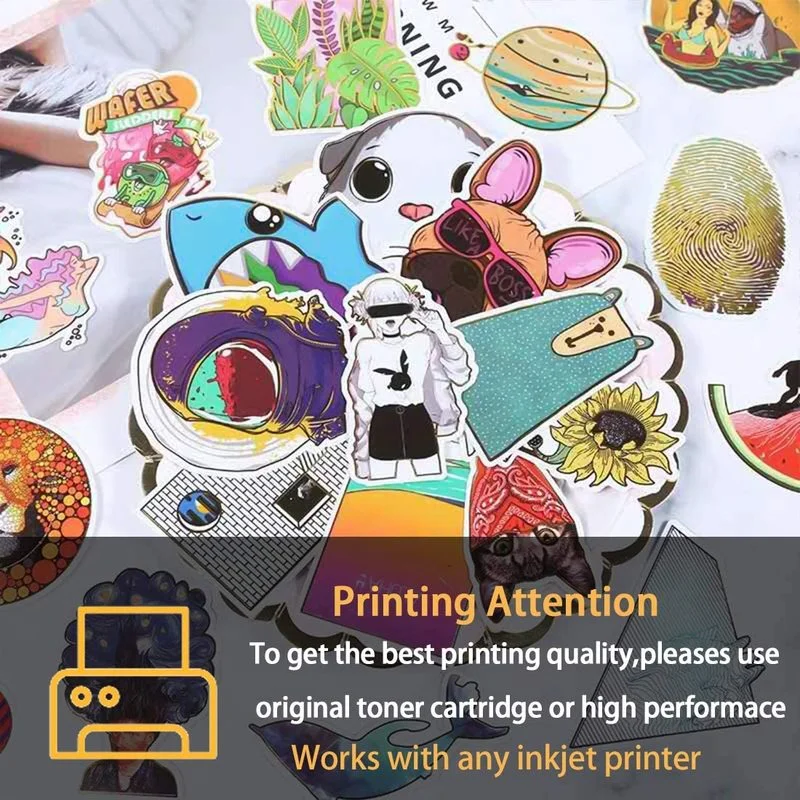 20 Sheets A4 Vinyl Sticker Paper for Inkjet Printer Matte White Self Adhesive Stickers Label Waterproof Decal Paper Sheet
