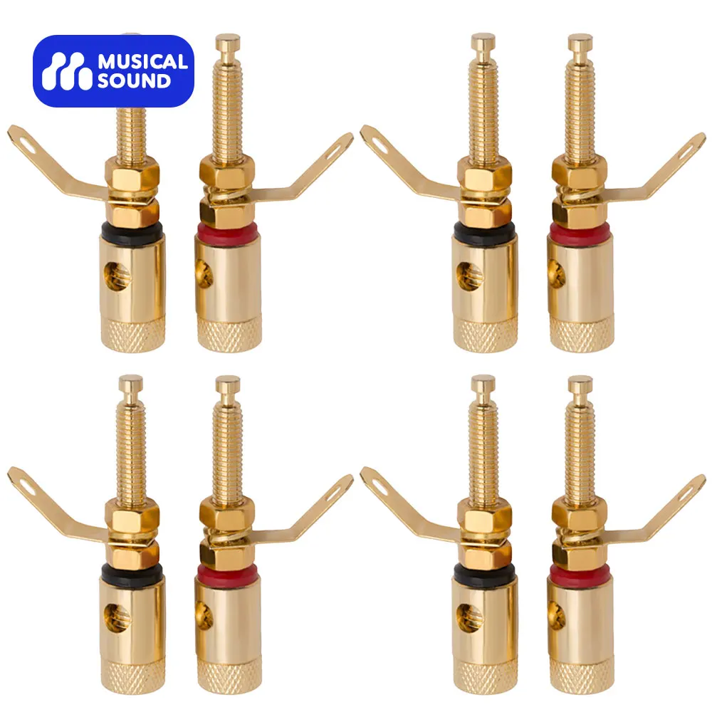 Adattatore Per Post Di Rilegatura Con Presa A Banana Per Suono Musicale 8 Pezzi Jack Audio Per Altoparlante Da 4Mm Presa Per Connettore A Banana Per M