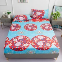 Deep Pocket Fitted Sheet Set King Queen Double Full Size Bohemian Floral Bed Linen Set 27cm Deep 4