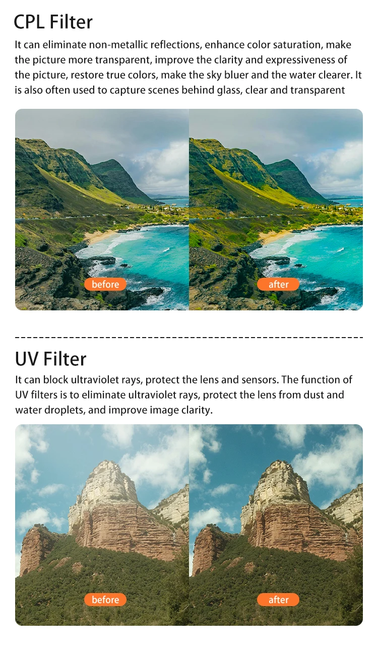 für DJI Neo ND Filter Objektivfilter-Set Kameraobjektivfilter-Kit ND CPL UV HD Optisches Glas Kamerafilter für DJI Neo Zubehör – Detail 3