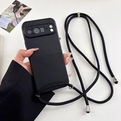 Chic Polka Dot Crossbody Lanyard Phone Case with Strap - Google Pixel 7 (Black)