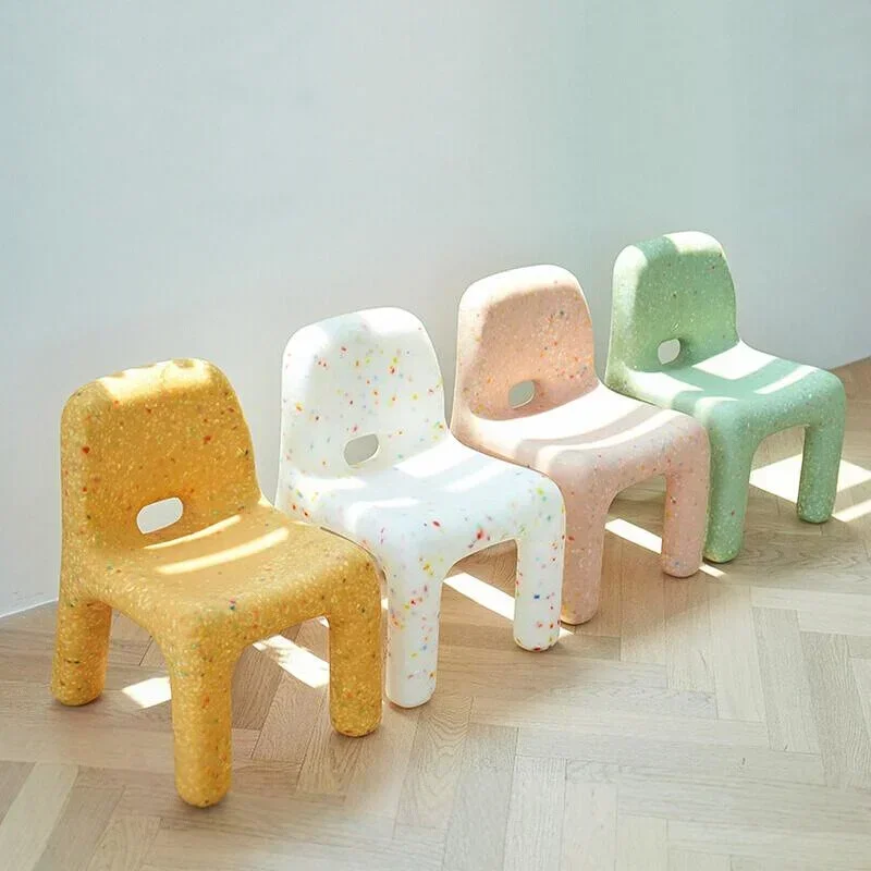 Nordic Ins Chair Simple Plastic Back Bench Kindergarten Baby Stool Plastic Chair for Kids , Children Furniture