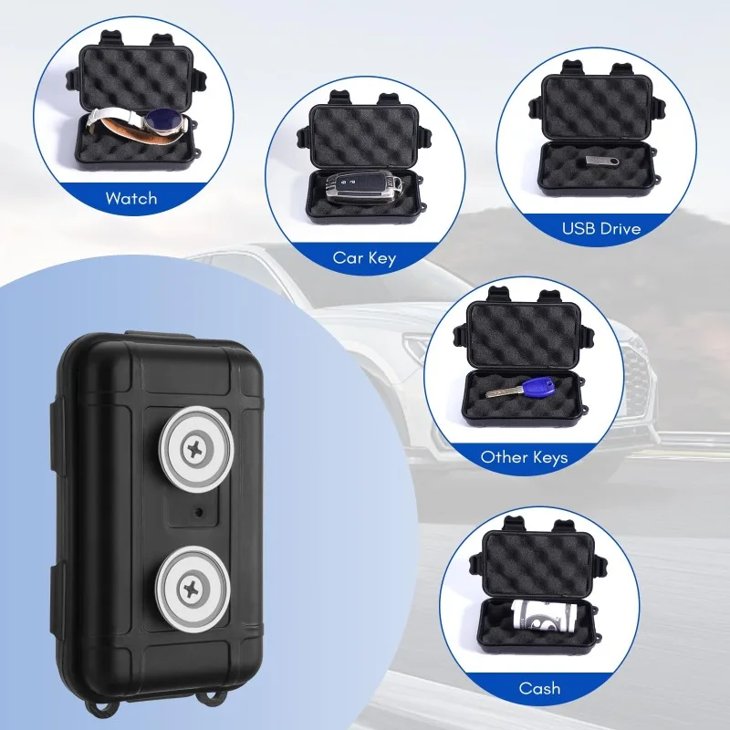 Magnetic Hideaway Key Safe - Waterproof & Dustproof Secure Key Holder for Outdoor and Mobile Use