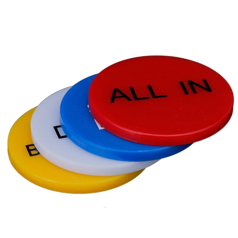 4Pcs Professional Poker Game Small Blind Big Blind Dealer Buttons Poker Cards Guard Protector Coin Chip Button poker dealer button