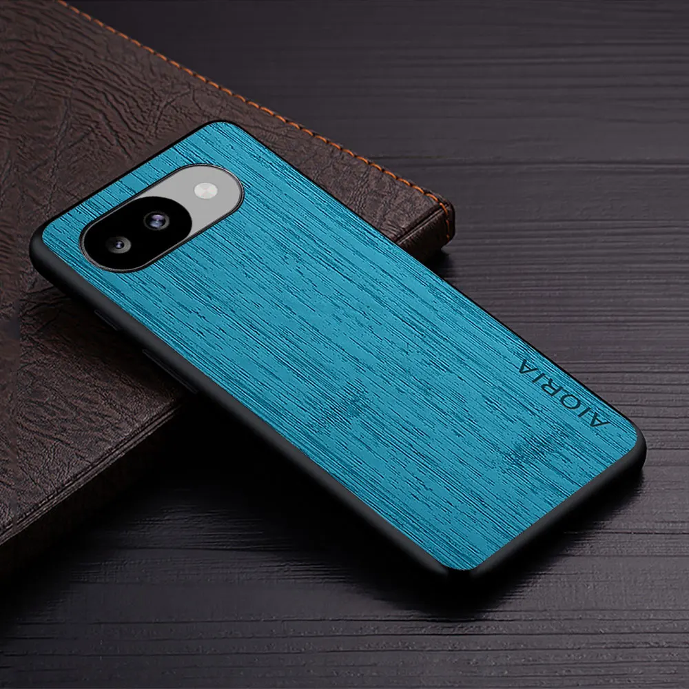 Wood Grain PU Leather Phone Cover for Google Pixel - Premium Case