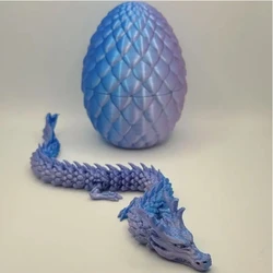 Mini Movable Joint 3D Dragon Surprise Egg - Cute Collectible Decor Gift (Blue)