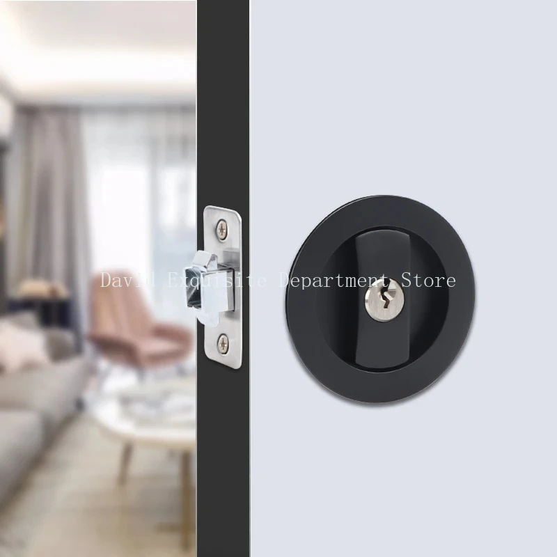 Sliding Door Hook Lock Dark Zinc Alloy Door Handle Bathroom Kitchen Single Hook Double Lock
