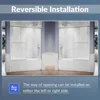 Bathtub Shower Door 60" W x 62" H Semi-Frameless Double Sliding Design Shower Tub Door 1/4" Clear Glass Panel, Chrome Finish 2