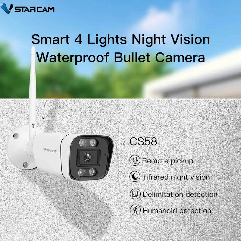 

Vstarcam CS58 Bullet Security Smart IP Camera 3MP Outdoor Waterproof Vandal-proof AI Humanoid Absent Detection Wifi Smart Home