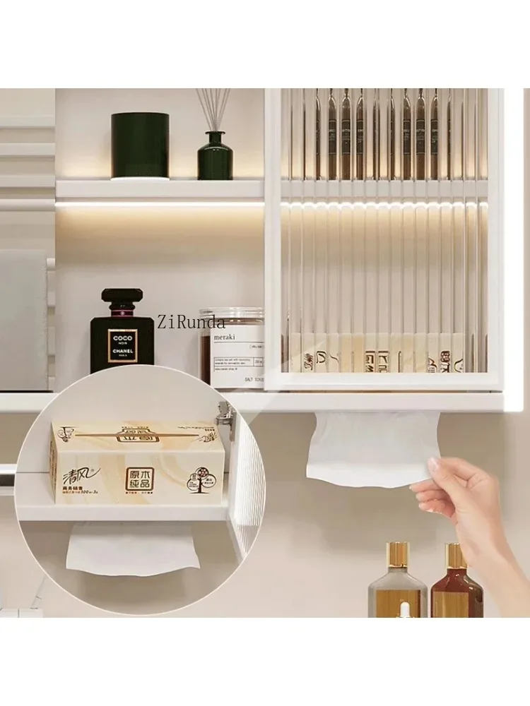 Cream Style Smart Bathroom Mirror Cabinet Wall-mounted Vanity with Sink Bathroom Cabinet Home Furniture Arredo