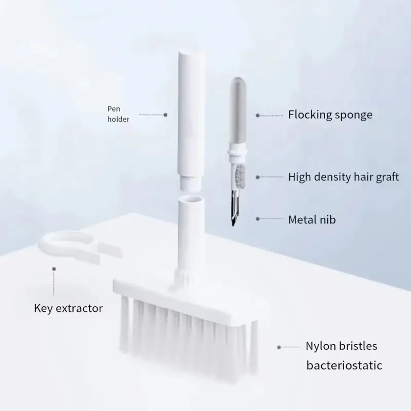 5-in-1 Cleaning Pen Dust Removal Brush, Detachable Dual Headed Keyboard Brush, Multifunctional Earphone Dust Removal Brush 2