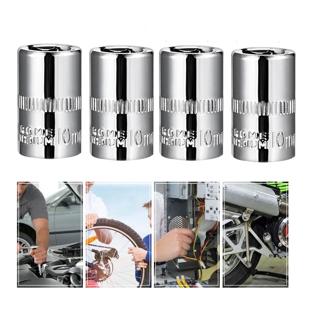 4 stücke 1/4 Zoll Innensechskant Ratsche Stick Steckdosen Adapter 10mm Flach Buchse Reparatur Werkzeug Für DIY Automotive Reparaturen – Detail 8