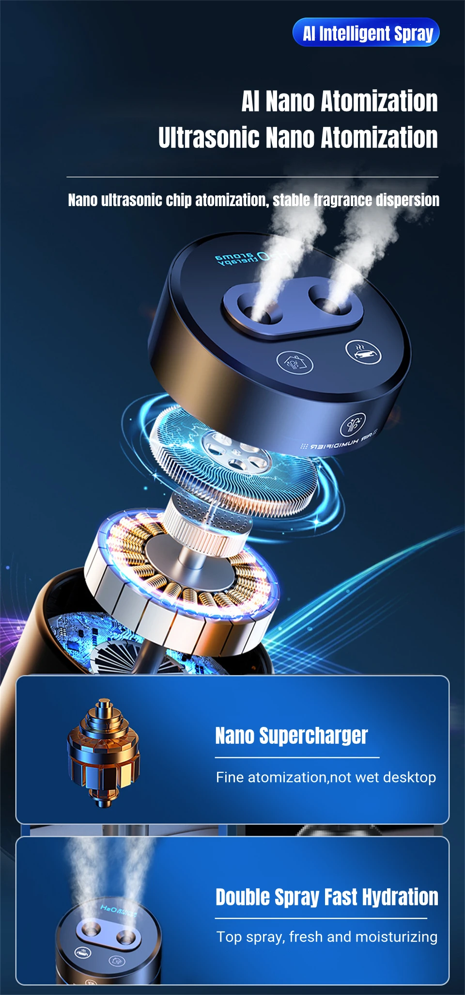 difusor de óleo essencial com luz de