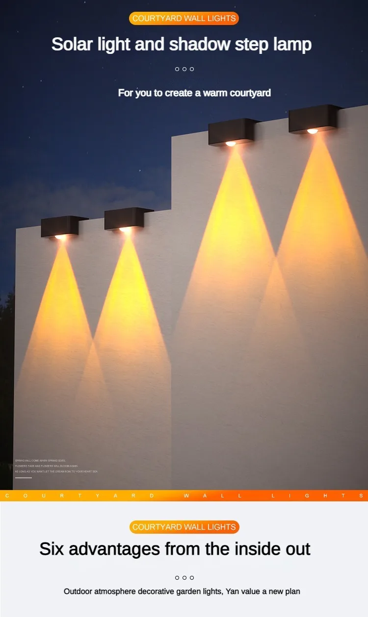 LED Solar Garden Lights Super Bright Waterproof Solar Powered Lamps Balcony Stairs Street Lighting Outdoor Sunlight led Lights