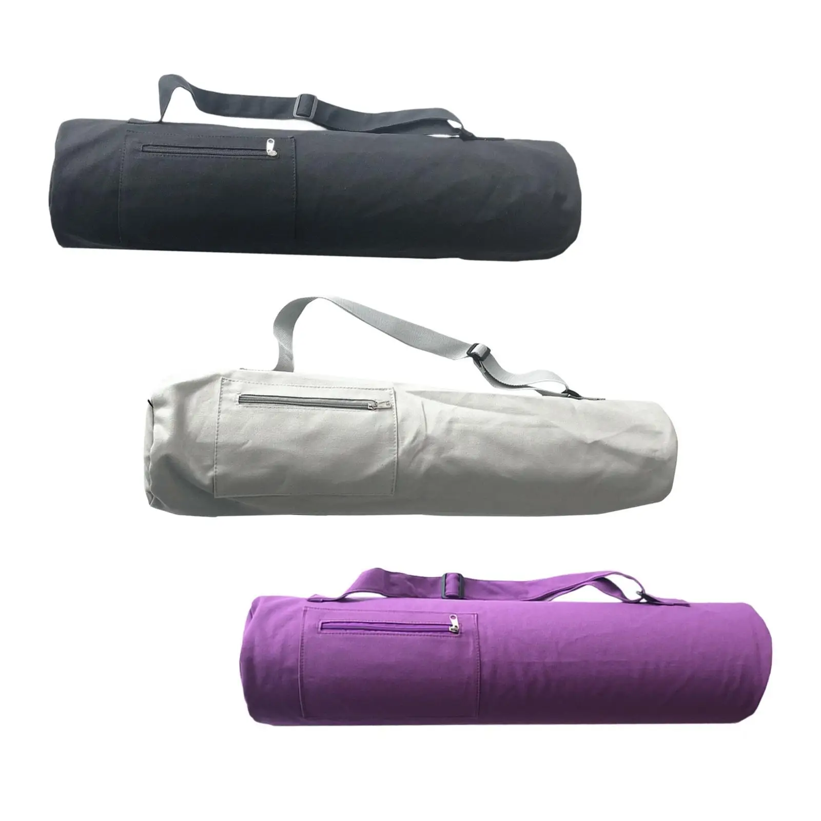 Solid Nylon Yoga Mat Gym Bag – Unisex Fitness & Travel Handbag 3