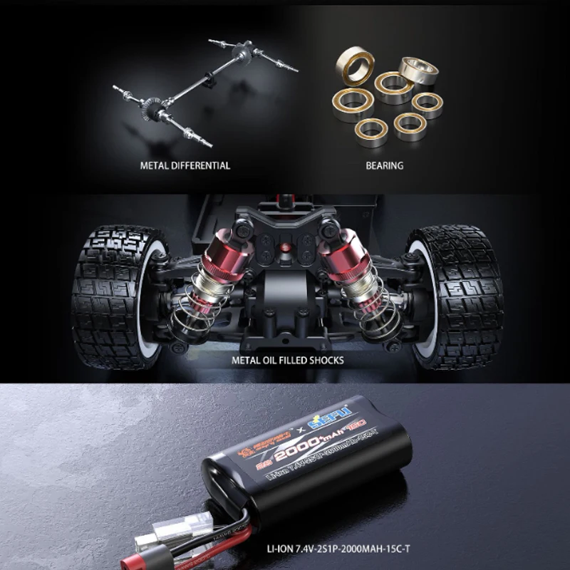 1/14 14301 Black 42km/H High-Speed Drift Remote Control Car Usb Charging Model Modified Wireless Remote Control Car Truck Toy 6