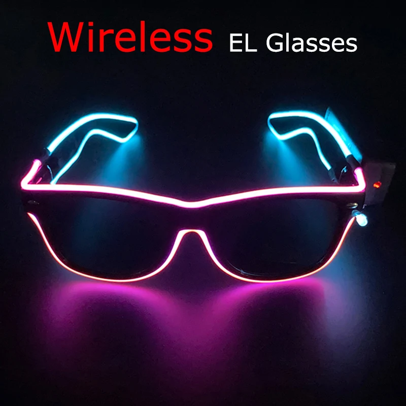 Gafas LED inalámbricas para fiesta, lentes luminosas de neón, parpadeantes,  suministros de luz brillante