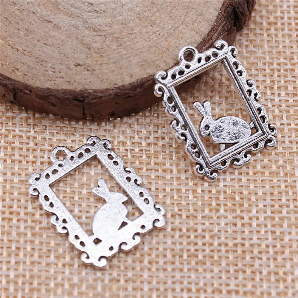 

Bag Charm Rabbit Frame Charms For Jewelry Making 24x17mm 10pcs