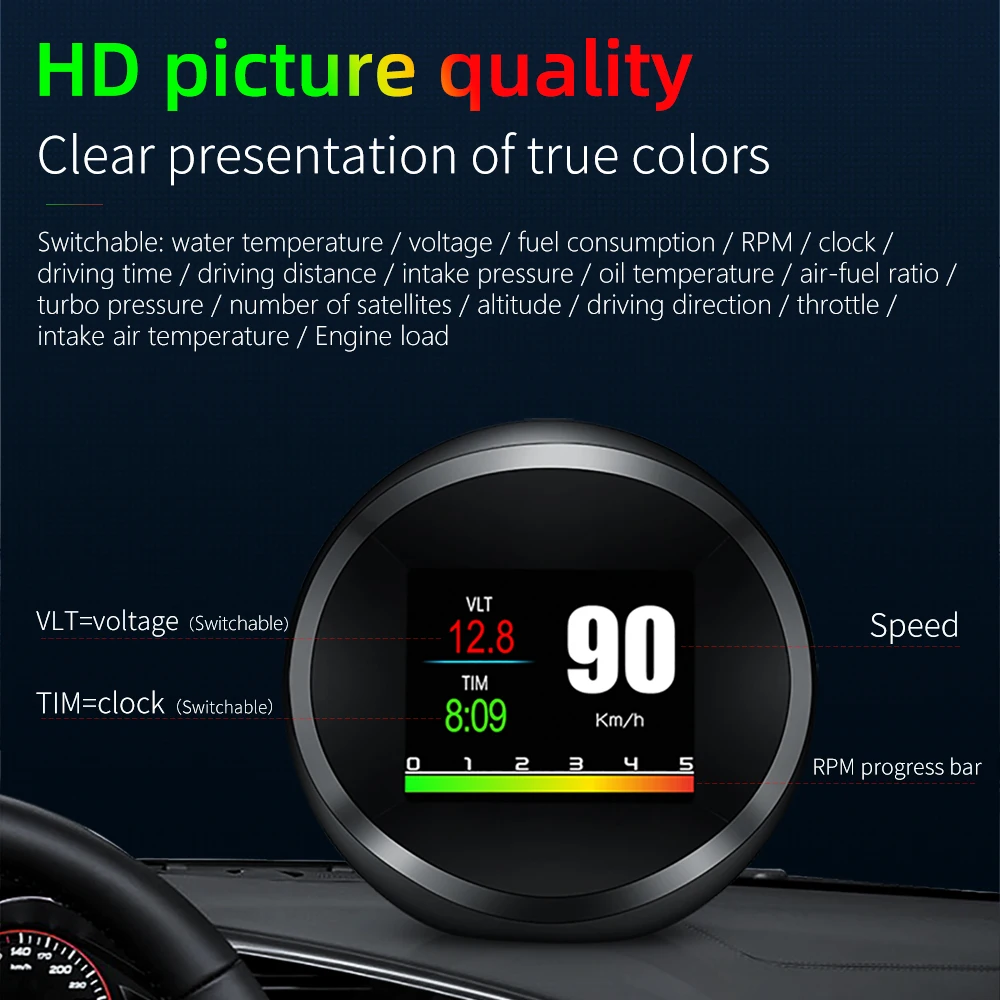 HUD  ÷ ڵ ӵ OBD + GPS  ý ӵ,   Һ º ڵ LCD , P11