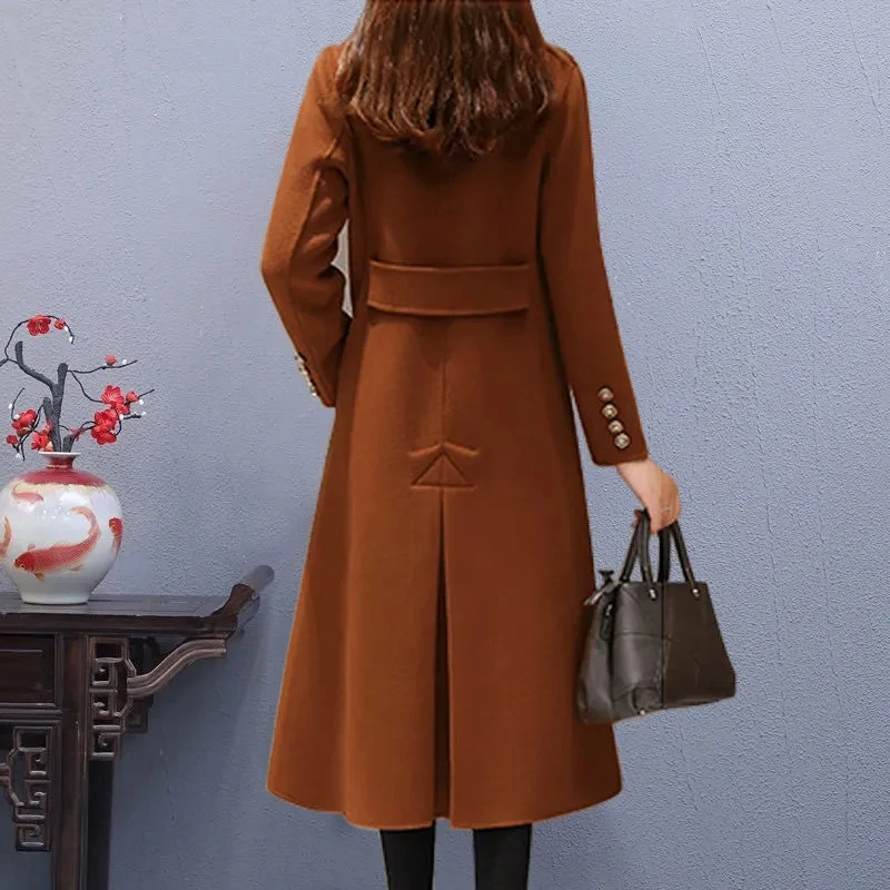 S-5XL High Quality Cashmere OutCoat For Women's 2025 New Winter Fashion Loose Fitting Long Woolen Coat Double-Breasted OutCoat