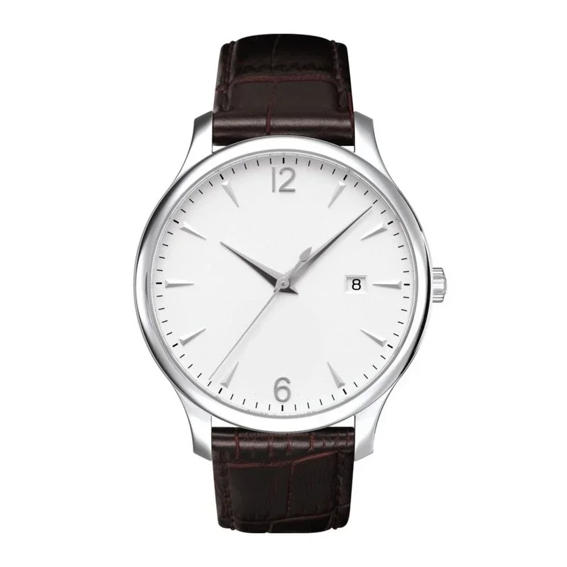 

Luxury New Mens Quartz Watch Tradition -Tone Brown Leather Sport Watches