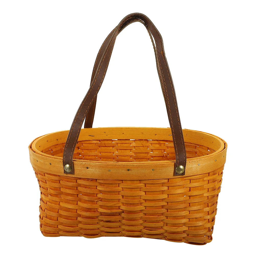 

Bamboo Woven Basket Multifunction Storage Basket Woven Fruit Basket Home Snack Basket