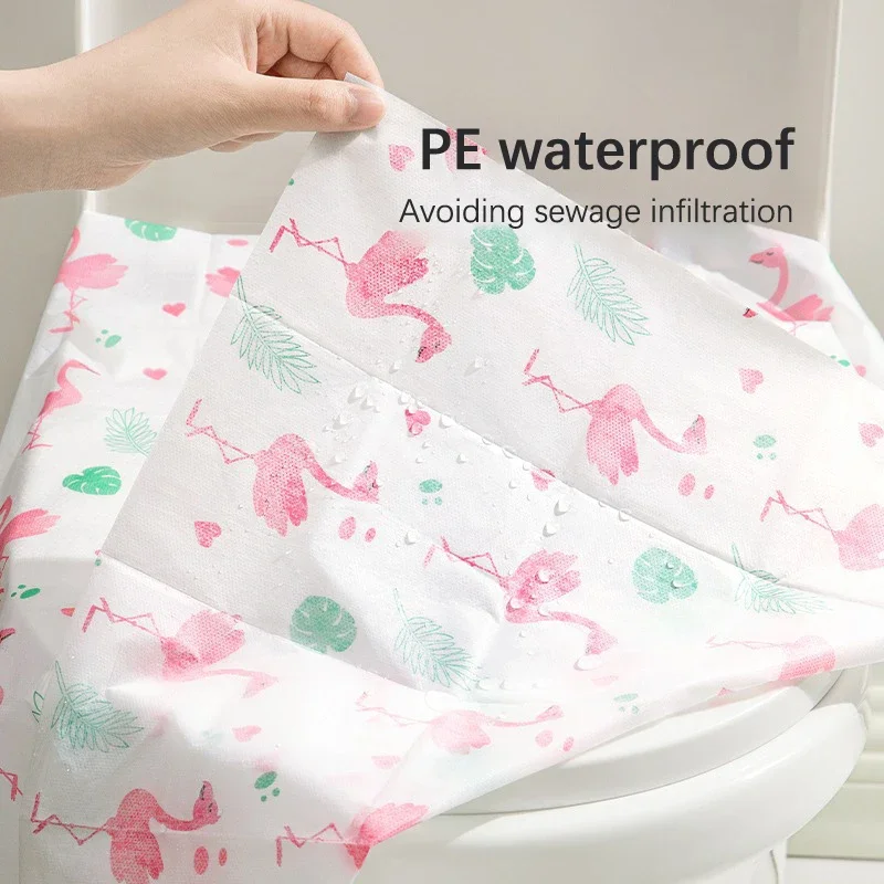 5Pcs Portable Individually Large Waterproof Toilet Cover Anti slip thickening Toilet Seat Covers Disposable for Toddlers Adults 4