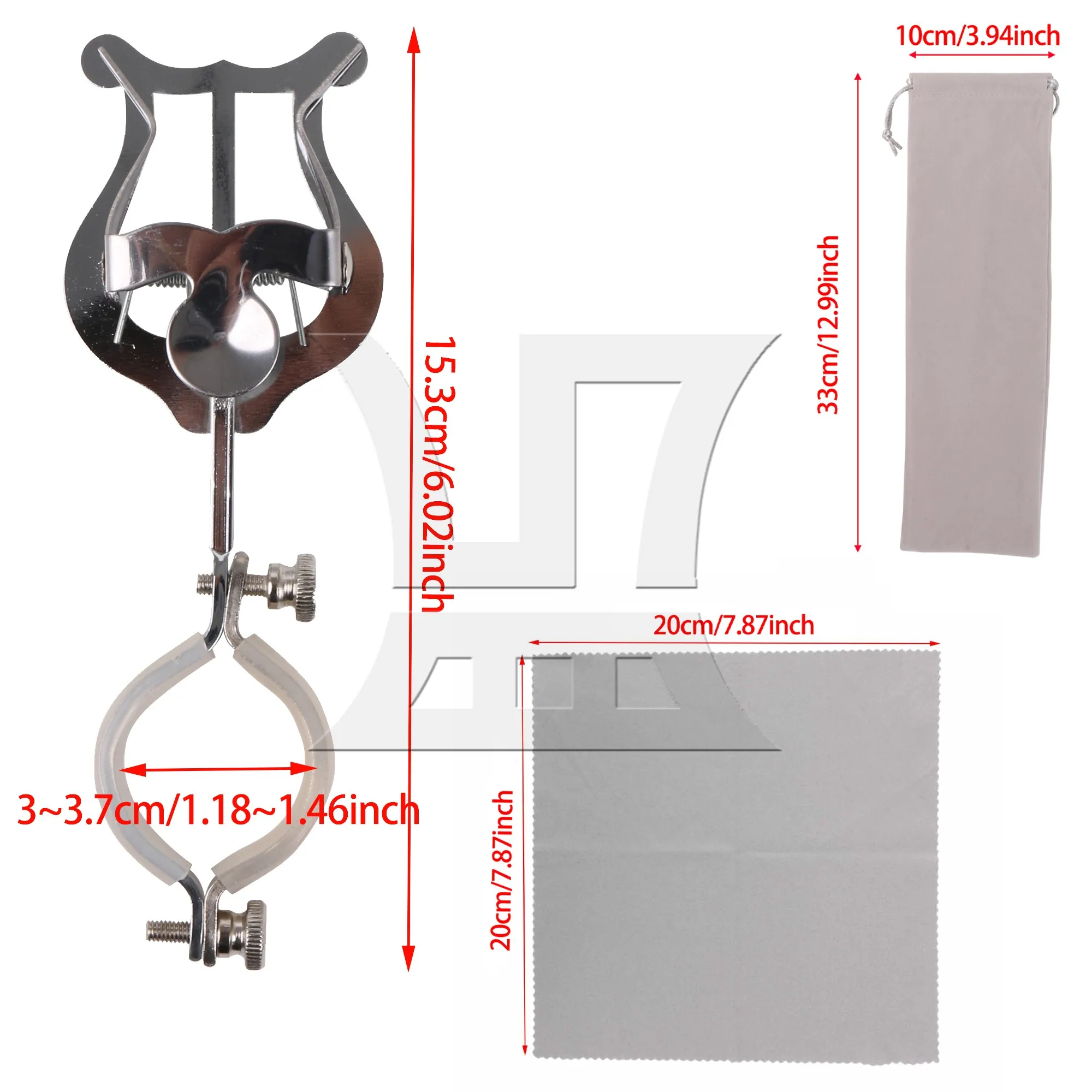 Yibuy 3 Pcs Metal Plating Musical Sheet Clip Clarinet Clamp On Holder 3.25cm