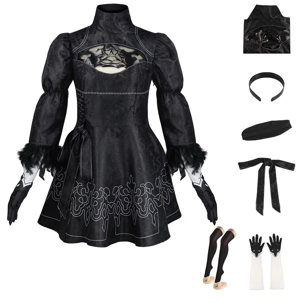 Nier Automata Cosplay Costume Yorha 2B sexy Outfit Game Figures Suit Women Role Play Costumes Girls Halloween Party Fancy Dress